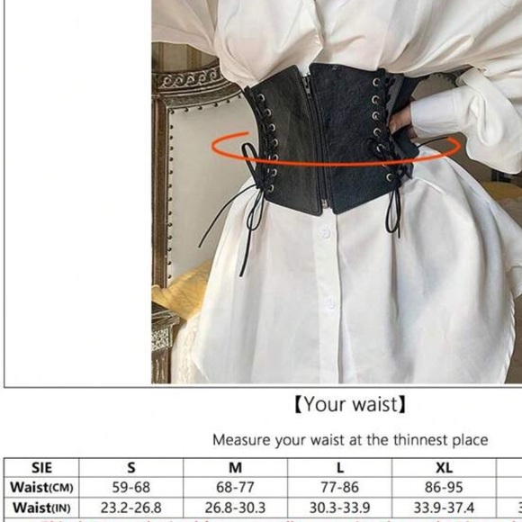 494. Corset Lace Up Belt w/ Elastic Waist - Picture 4 of 4